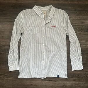 Court & Rowe 100% Cotton Structured Button Up Light Blue Lines, Preppy, Office